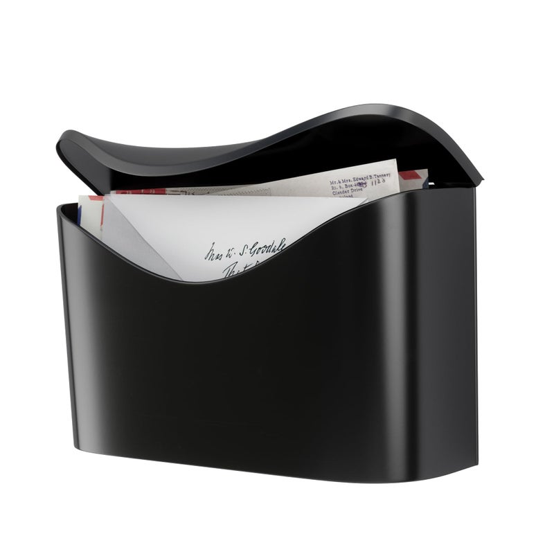 Umbra Postino Wall-Mount Mailbox, Black - Image 1